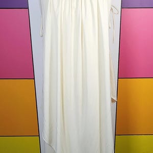 Vintage cream boho/hippie/disco layered maxi dress with crochet neck detail ~ UNION LABEL ~ M