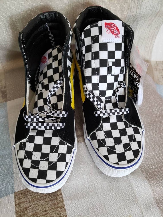Zapatillas altas Vans con diseno de cuadros sin usar hechas a medida 9 5 10 Etsy Espana