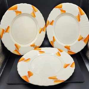 Set of 3 Vintage Deco 1930s Myott Son & Co Ltd Small Salad Plates Dishes style 2187 ~ Excellent Condition