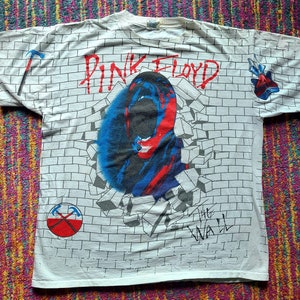 STUNNING all over print Pink Floyd The Wall t-shirt ~ Winterland Productions Rock Express ~ XL ~ Rare Find!