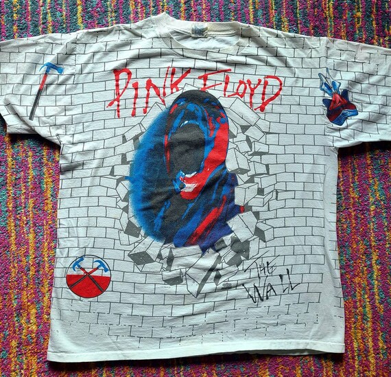 STUNNING All Over Print Pink Floyd the Wall T-shirt ~ Winterland 