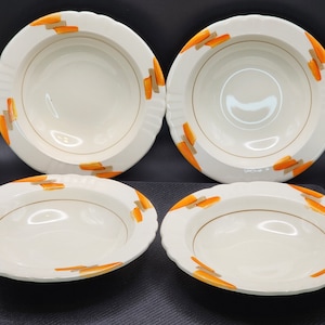 Set of 4 Vintage Deco 1930s Myott Son & Co Ltd Small bowls dishes style 2187 ~ Excellent Condition