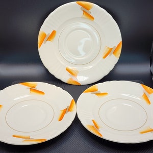 Set of 3 Vintage Deco 1930s Myott Son & Co Ltd Small Saucers Plates Dishes style 2187 ~ Excellent Condition