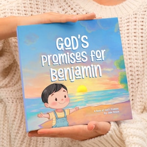 Baptism Gift, Custom Christening Book, God's Promises, Boy or Girl Baptism Gift, Baby Dedication Gift Keepsake, Personalized Bible Verses