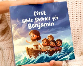 First Bible Stories Book, Baptism Gift, Personalized Children's Book, Custom Name Book, Baptism Gift for Boy or Girl, Bible Book for Kids