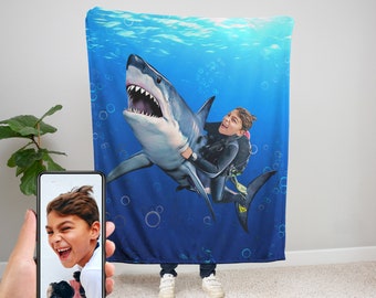 Shark plush blanket sale