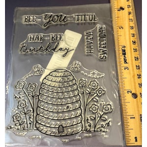 Clear Stamp, Bee-YOU-tiful, Beehive, Bees, Flowers, Hap-bee Birthday, Card Making,