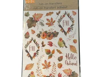 Crafters Square Rub on Transfers Fall theme. Pumpkins, leaves, Hello Autumn / Fall crafts