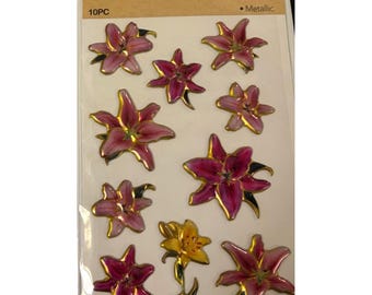 Crafters Square, Floral, Metallic ,Dimensional, Stickers Scrapbooking, Crafting