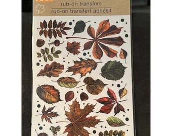 Crafters Square Rub on Transfers for FALL! Fall leaves rub on transfers