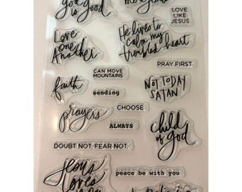 Clear stamp, Faith, Christian, Inspiration, Phrases scrapbook, card making, crafts