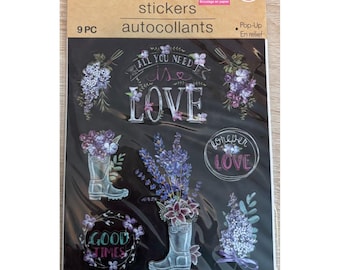 Crafter's Square, Love, Flowers, Boots, Pop-up Stickers, Scrapbook, crafting