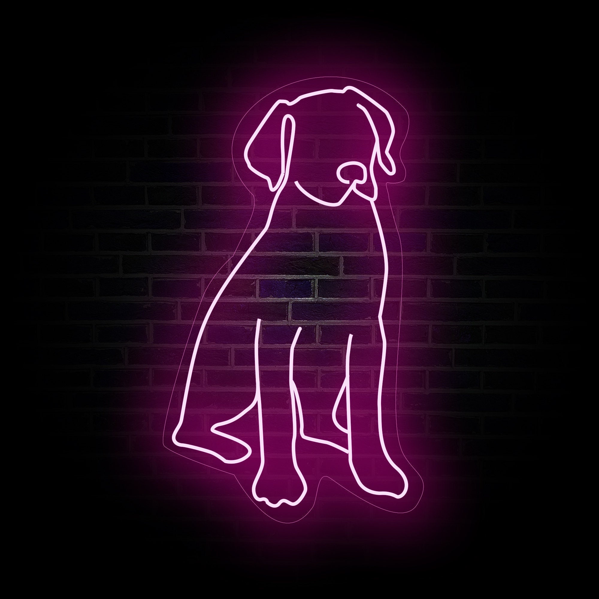 Dog Picture Dog Line Art Neon Decor Dog Neon Wall Decor Etsy
