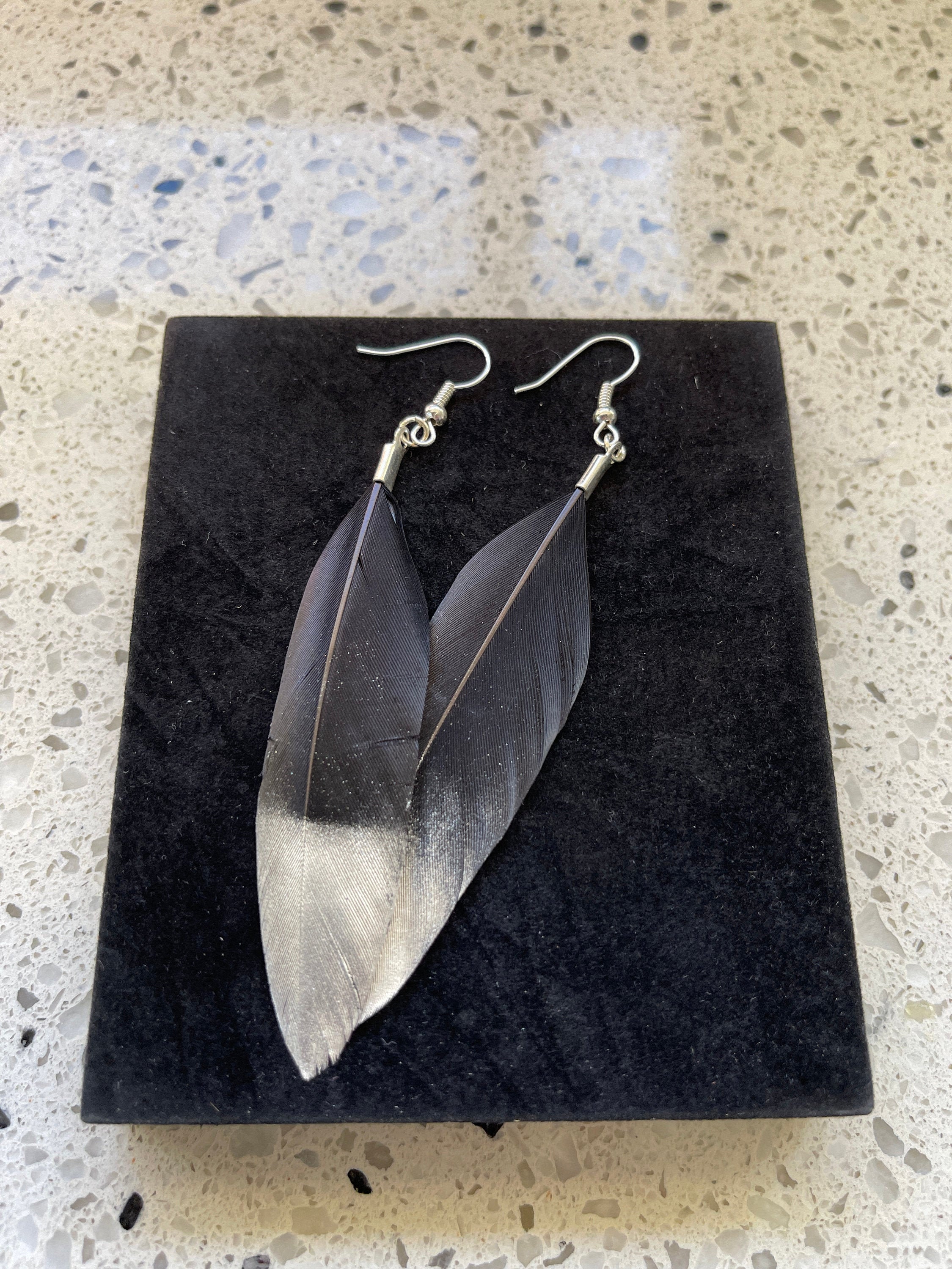 Black feather retailers earrings forever 21