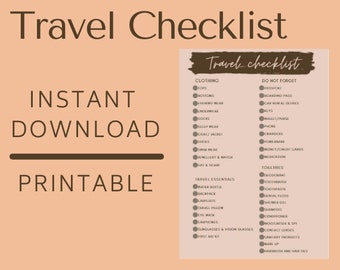 Travel Checklist - Packing list - Printable Checklist - Travel Planner - Vacation Checklist