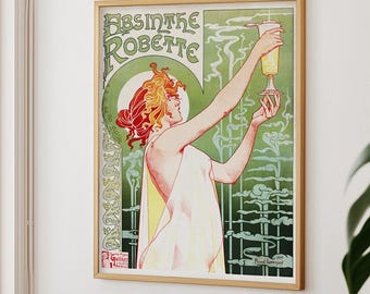 Absinthe Robette Poster: Art Nouveau Advertisement Print
