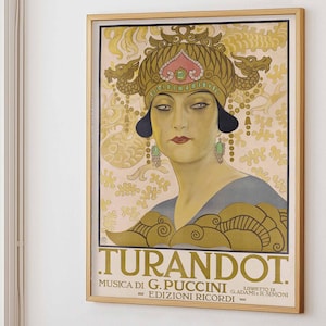 Puccini Poster, Art Nouveau print, Leopoldo Metlicovitz art, Turandot opera affiche