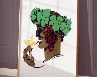 Wine poster, Art Deco print, Vintage advertising art