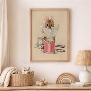 Beatrix Potter The Tailor Mouse 1902 - Vintage Kunstdruck für das Kinderzimmer