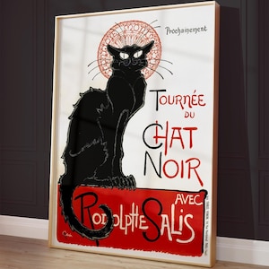 Chat Noir Poster: Vintage French Black Cat Advertisement Print