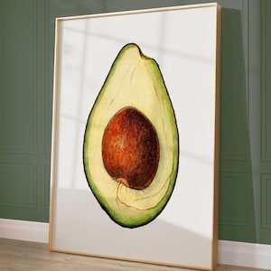 Avocado poster, botanical print, fruit art