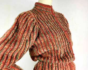Bill Gibb 80s Knitted Skirt Set/ Collectable Designer Suit/ Bill Gibb Vintage Jacket and Skirt Set