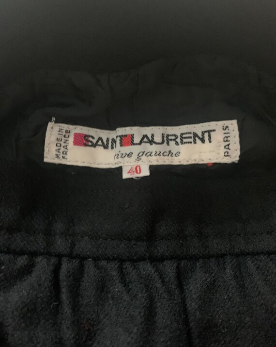 Saint Laurent 70s Wool Skirt/ Vintage YSL Black W… - image 10