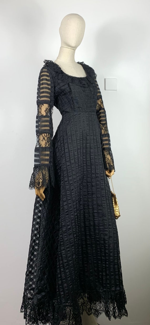 Jean Varon 70s Epic Sleeves Maxi Lace Gown/ Vinta… - image 8