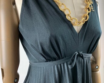 John Charles Black 70s Maxi Dress