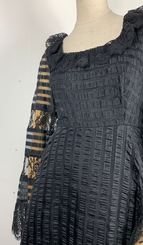 Jean Varon 70s Epic Sleeves Maxi Lace Gown/ Vinta… - image 3