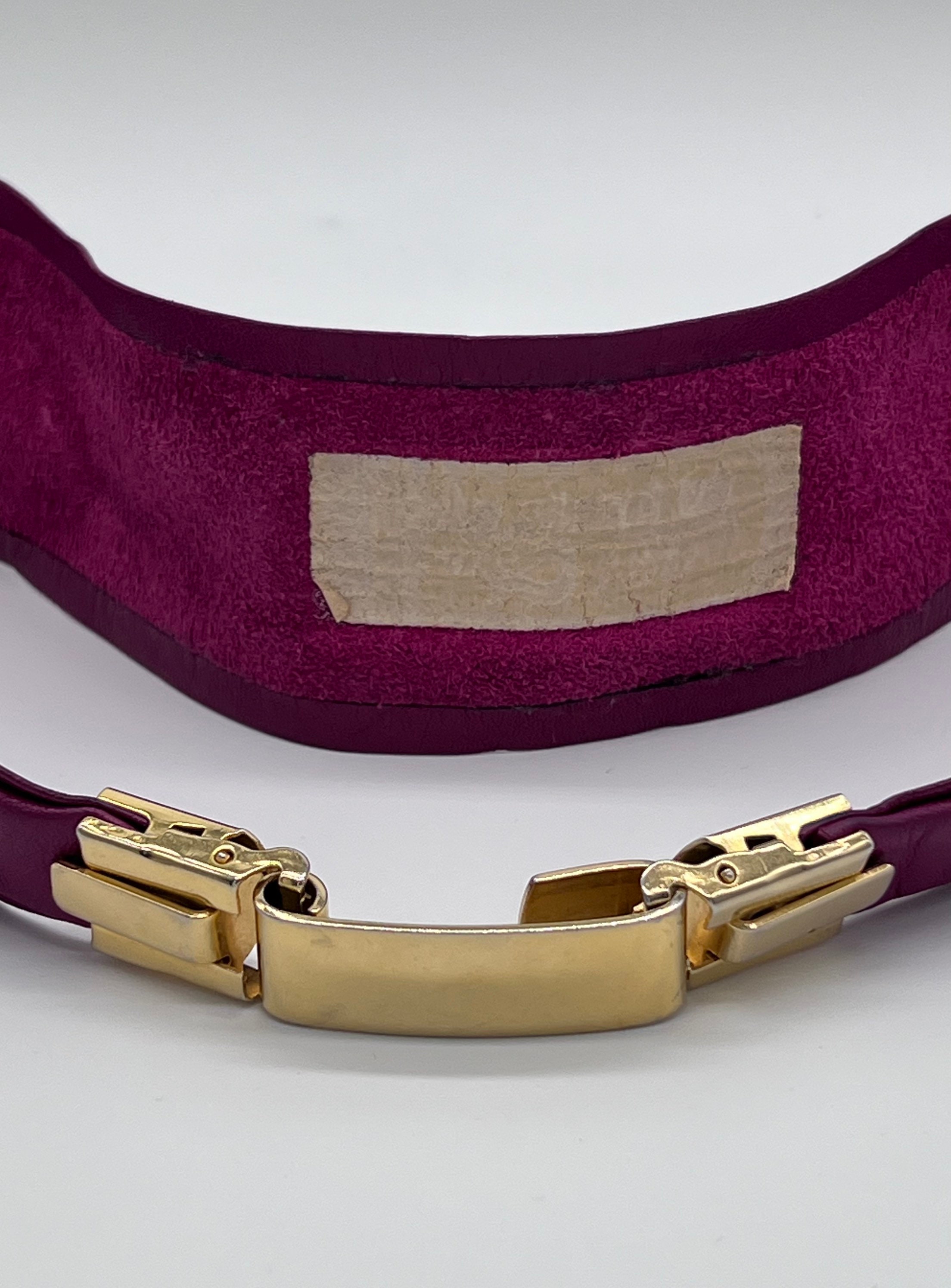 80s Leather Gold Hook Belt/ Vintage Soft Leather Belt/ 80s  display picture 2