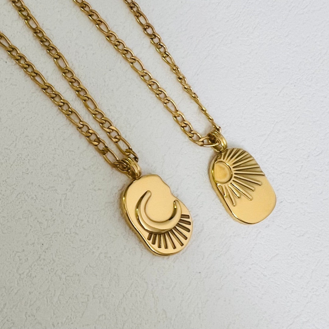 Matching Necklaces Waterproof Necklace Sun and Moon Necklace Etsy