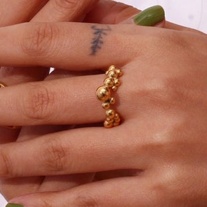 Bubble ring, Waterproof ring, 18K Gold filled ring, Tarnish free ring, chunky gold ring, beautiful trendy rings for her him.