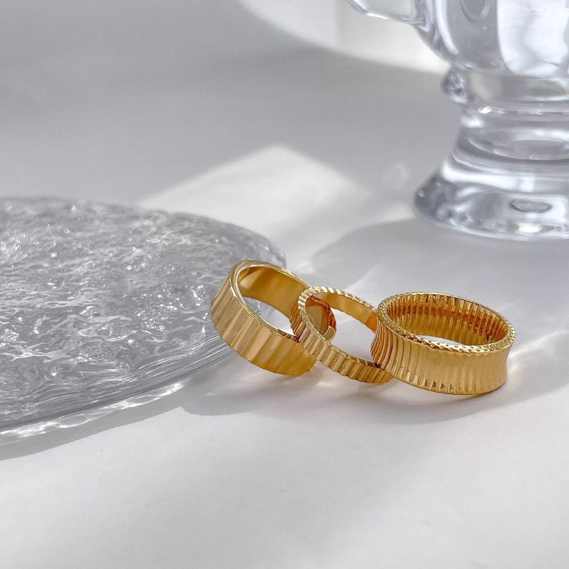 Tarnish Free Ring 18K Gold Ring Waterproof Ring Thin Etsy