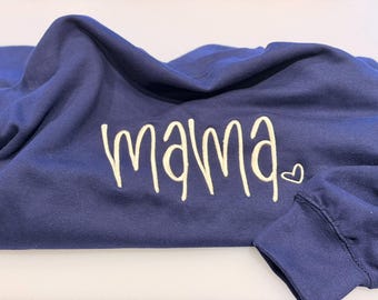 Embroidered Mama Sweatshirt - Minimalist Mum Crewneck - New Mummy Gift - Baby Shower present - Mama Jumper