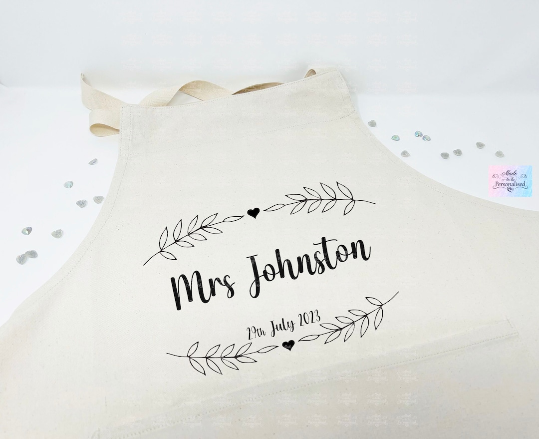Personalised Wedding Apron Bride Wedding Apron Rustic