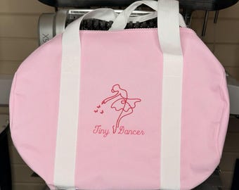 Ballet bag for girls dance kit, embroidered personalised custom bag, dance bag for ballerina shoes, barrel bag, dance lover gift