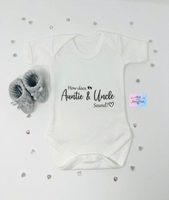 Personalised baby grow announcement hot sale
