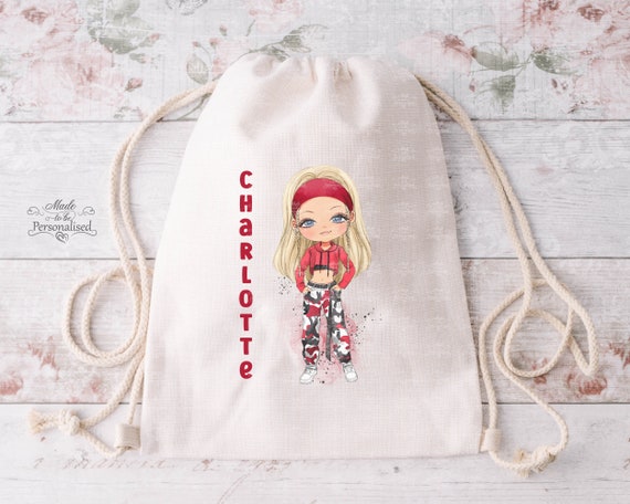 Personalised Dance Bag Street Dancer Bag for Girls Gym Sack