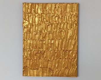 Golden Heavy Layered Texture, Modern Abstract Art, Acrylic Canvas Painting