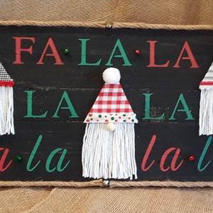 Christmas Gnome sign, Christmas gnome decor, Gnomes, Christmas, Christmas sign, Gnome wood sign, Fa la la la la, gnome sign, gnome decor