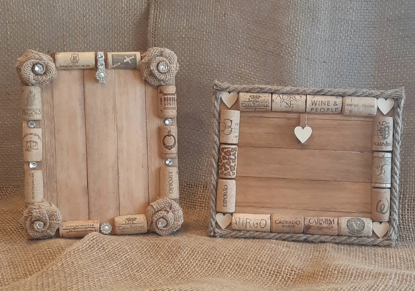 Wine Cork Picture Frame Set, Wine Decor, Wine Lovers, Wine Picture
