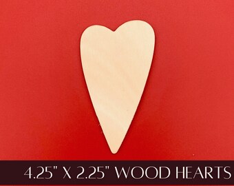 Unfinished Wood Heart Cutouts: Valentine's DIY Craft Supplies (4.25")
