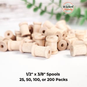 Mini Maple Wood Spools: Unfinished Rustic Craft & Jewelry Supplies (25-200 Pack)