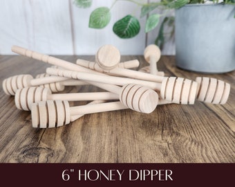Wooden Honey Dipper 6" Perfect for Wedding Favor, Baby Shower, Honey Favors, Honey Wand, Gifts, Party Favors, Wooden Spoon, Tea Party Favor