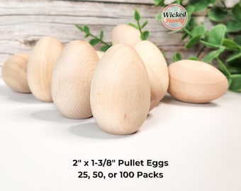Unfinished Wood Eggs 2 inch: Bulk DIY Craft Supply, Easter Decor, Montessori Toy