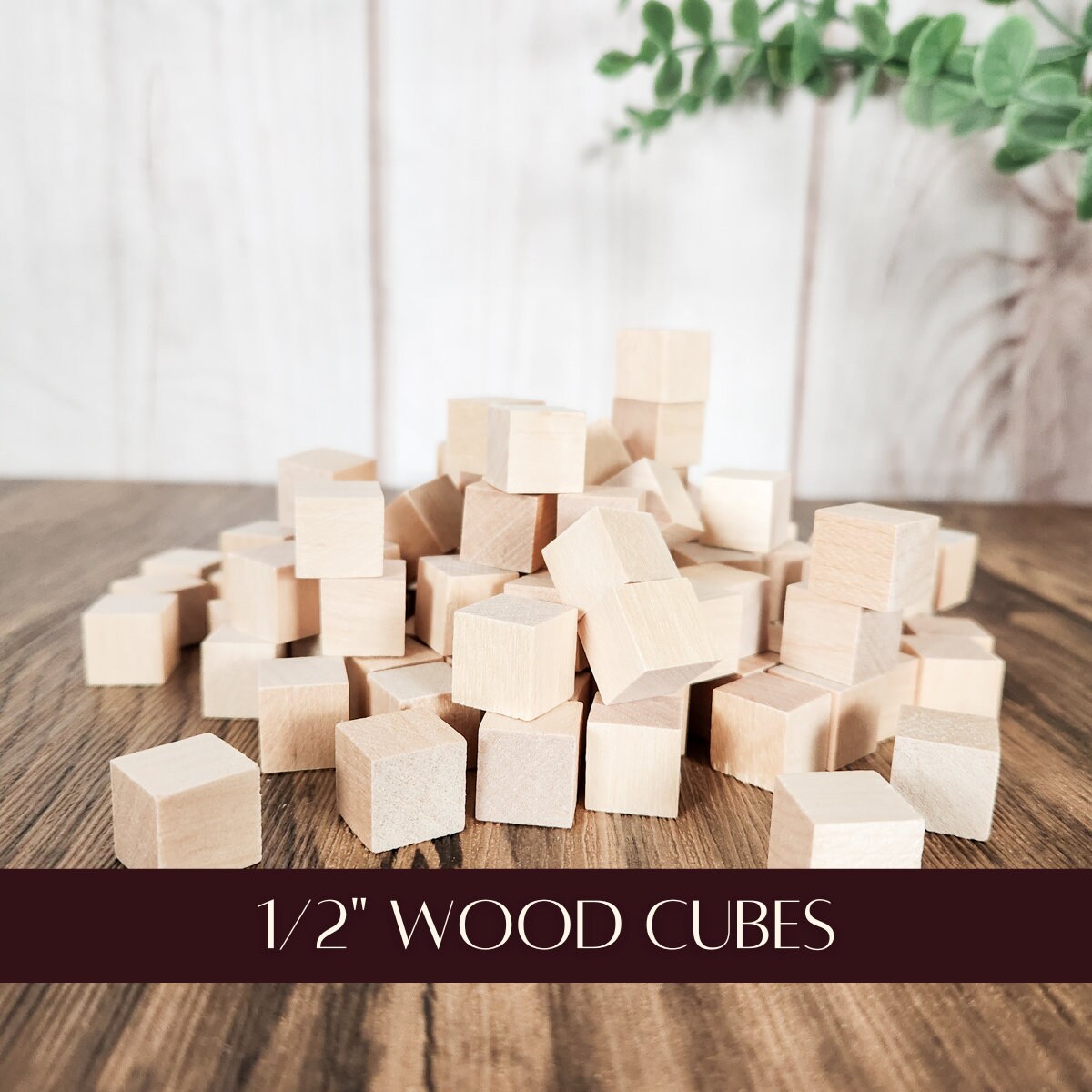 Small Wood Blocks, .5 Inch Wood Cubes, Blank Blocks, Unfinished