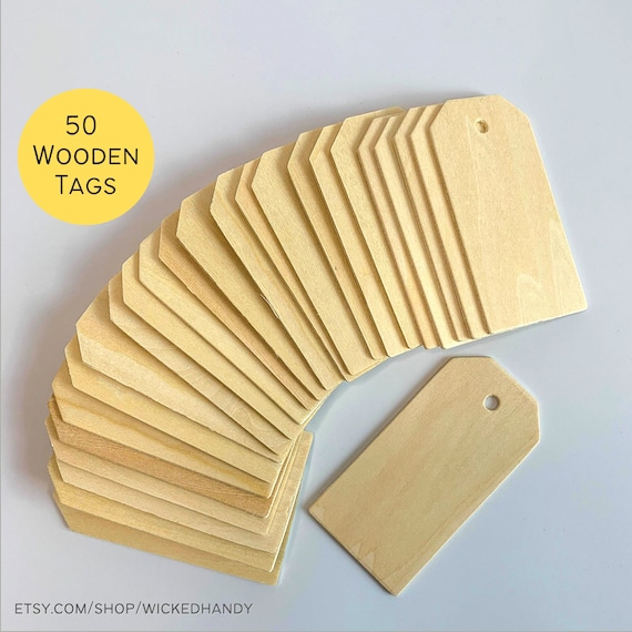 Bulk Birch Wood Tags: Unfinished DIY Gift Tag Blanks (Set of 50)