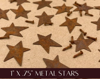 Primitive Stars, Rusty Supplies, Small Metal Stars for Crafts, Metal Embellishments, Metal Shapes, Tin Star, Gift for Crafty People, Crafter