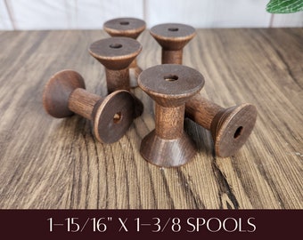 Wooden Thread Spools, Wooden Spools for Crafting, for Ribbon, Wood Bobbins, Rustic Photography Props for Products, DIY Christmas Ornaments